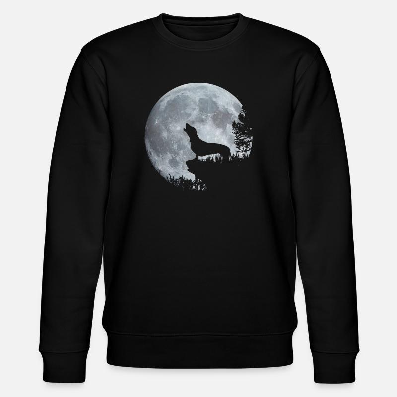 Dackel Mond - Stanley/Stella Unisex Bio-Sweatshirt CHANGER - Schwarz