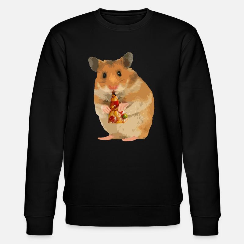 Hamster feeds pizza - Stanley/Stella CHANGER Unisex Organic Sweatshirt - black