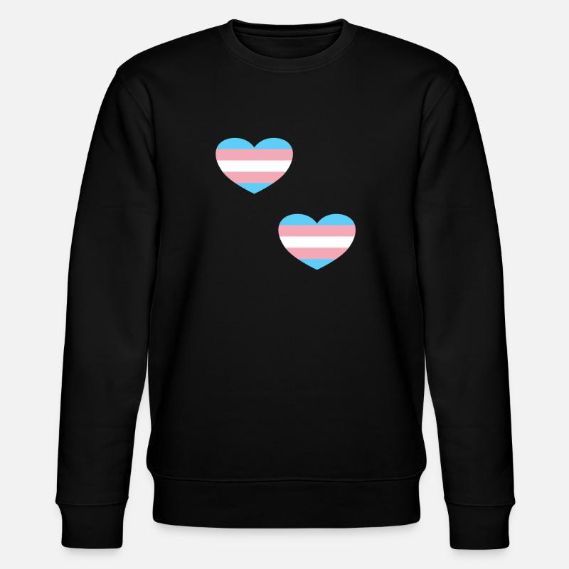 Coeurs de drapeau trans - Sweat bio CHANGER Stanley/Stella Unisexe - noir