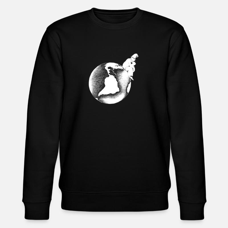 Silhouette contemplative sur globe graphique - Sweat bio CHANGER Stanley/Stella Unisexe - noir