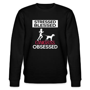 Canicross dogrun laufen mit Hund canicrossgirl - Stanley/Stella Unisex Bio-Sweatshirt CHANGER  - Schwarz - Vorne - Nik (191cm) & Marisol (170cm)