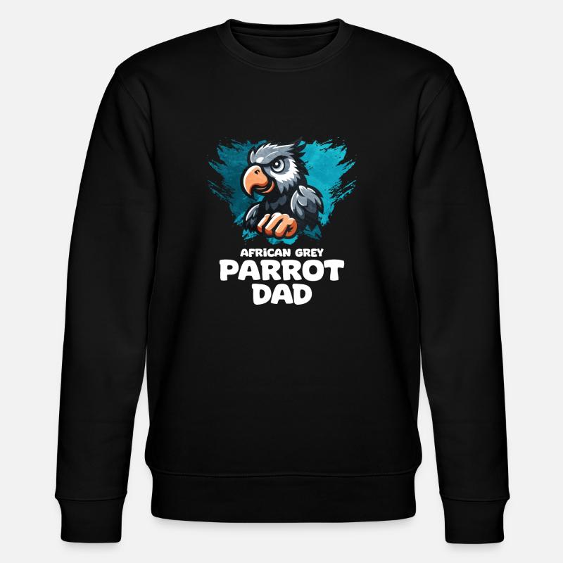 African Grey Parrot Gift - Stanley/Stella CHANGER Unisex Organic Sweatshirt - black