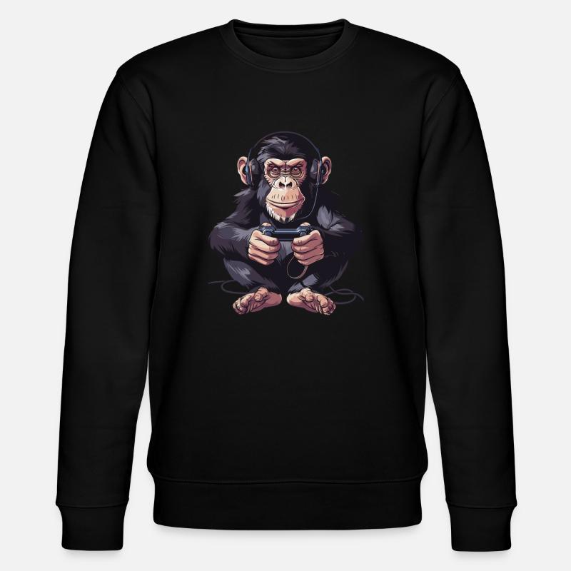 Jeu vidéo Chimpanzé - Sweat bio CHANGER Stanley/Stella Unisexe - noir