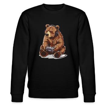 Grizzly Videospiel - Stanley/Stella Unisex Bio-Sweatshirt CHANGER  - Schwarz - Vorne - Nik (191cm) & Marisol (170cm)