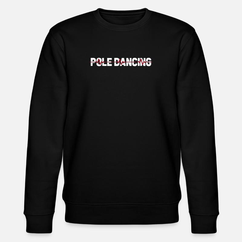 Pole Dancing Ekg Heartbeat - Stanley/Stella Unisex Bio-Sweatshirt CHANGER  - Schwarz
