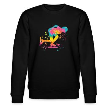 Eisschnellläufer Sportlerin Eisschnelllauf - Stanley/Stella Unisex Bio-Sweatshirt CHANGER  - Schwarz - Vorne - Nik (191cm) & Marisol (170cm)