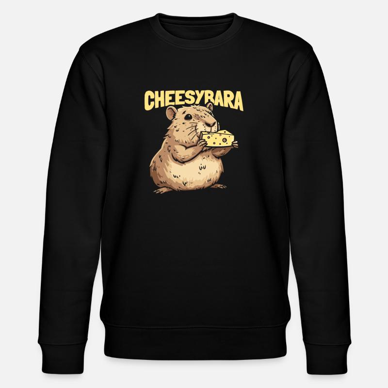 Cheese Cheesemaker Capybara Cheesybara - Stanley/Stella CHANGER Unisex Organic Sweatshirt - black