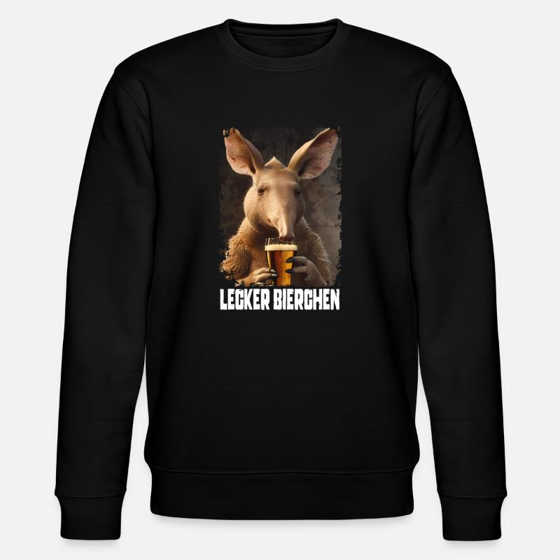 Lecker Bierchen Erdferkel - Stanley/Stella Unisex Bio-Sweatshirt CHANGER  - Schwarz