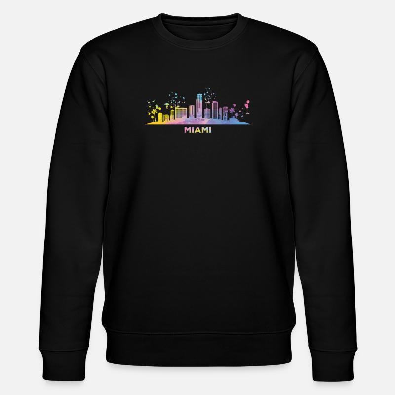 Miamian Skyline Miami - Stanley/Stella Unisex Bio-Sweatshirt CHANGER  - Schwarz