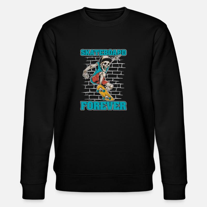 Skateboard Skateur Skeleton - Sweat bio CHANGER Stanley/Stella Unisexe - noir