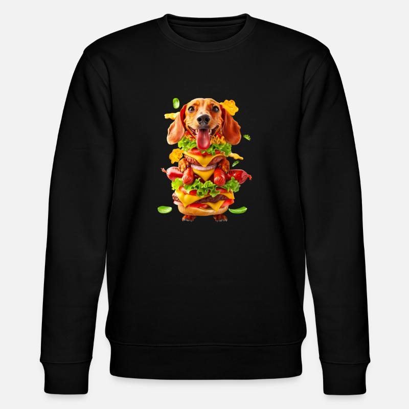 Dackel Hotdog - Stanley/Stella Unisex Bio-Sweatshirt CHANGER  - Schwarz