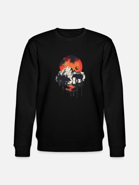 Elefant - Stanley/Stella Unisex Bio-Sweatshirt CHANGER  - Schwarz