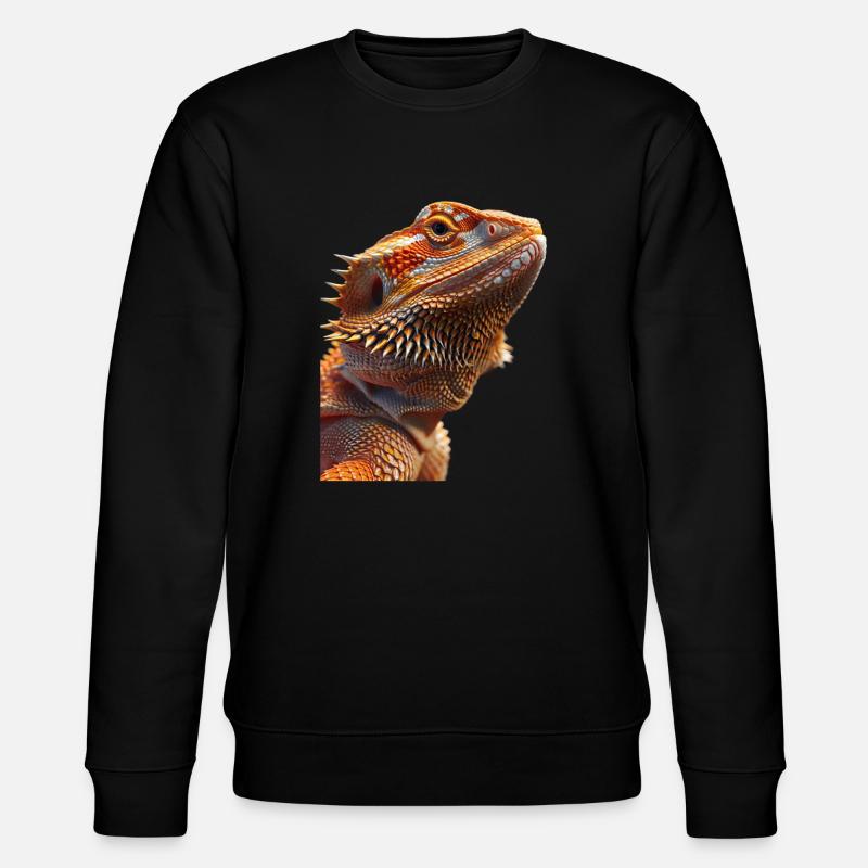 Bärtiger Drache - Stanley/Stella Unisex Bio-Sweatshirt CHANGER  - Schwarz
