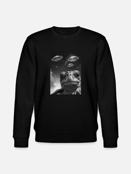 UFO Selfie Turtle - Stanley/Stella CHANGER Unisex Organic Sweatshirt - black
