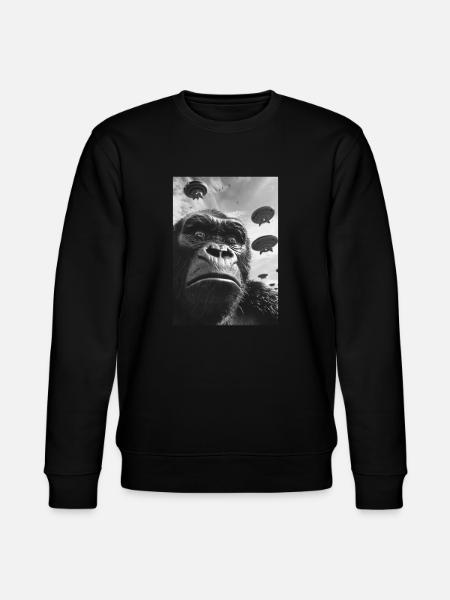 Ufo Selfie Gorilla - Stanley/Stella CHANGER Unisex Organic Sweatshirt - black