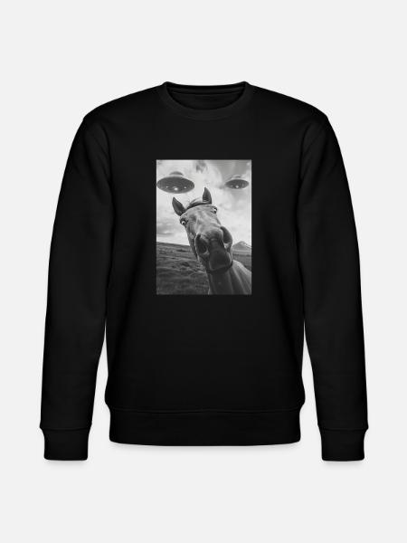 Ufo Selfie Pferd - Stanley/Stella Unisex Bio-Sweatshirt CHANGER - Schwarz