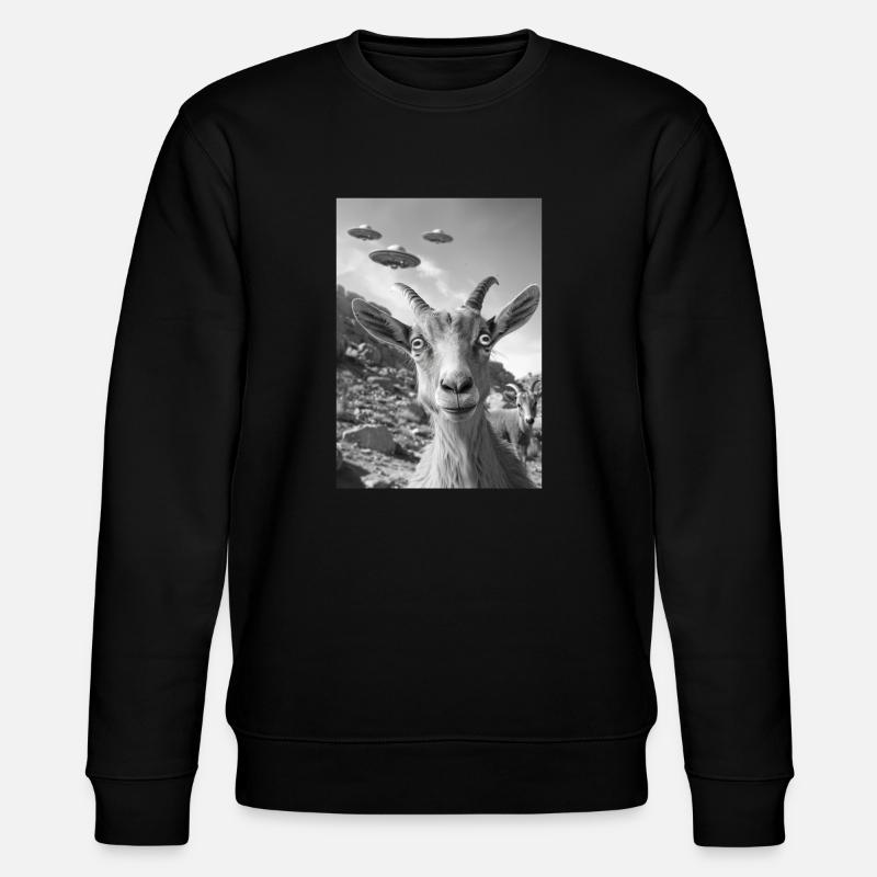 Ufo Selfie Ibex - Stanley/Stella Unisex Bio-Sweatshirt CHANGER  - Schwarz