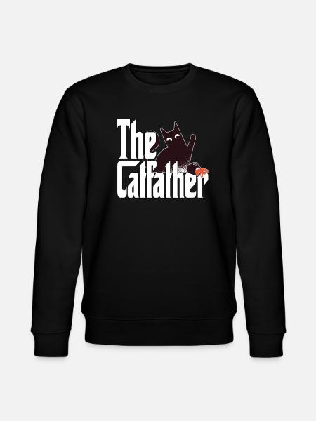 Kat Far Catfather Skør Cat Far Kitty Daddy - Stanley/Stella økologisk unisex-sweatshirt CHANGER  - sort