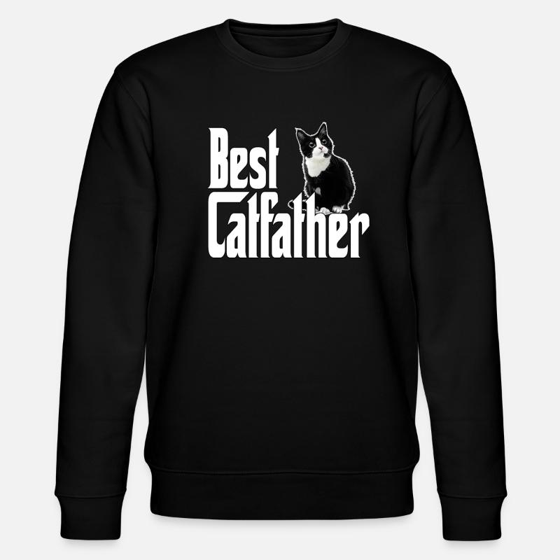 Cat Dad Best Catfather Ever Crazy Cat Father Kitty - Stanley/Stella Unisex Bio-Sweatshirt CHANGER  - Schwarz