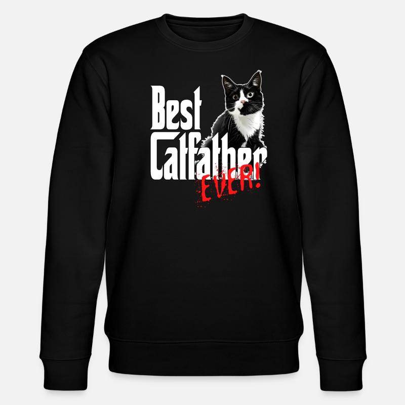 Cat Dad Best Catfather Ever Crazy Cat Father Kitty - Stanley/Stella Unisex Bio-Sweatshirt CHANGER  - Schwarz