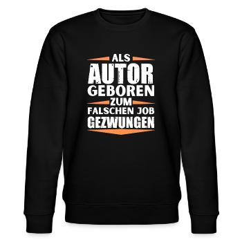 Autor im falschen Job gelandet - Stanley/Stella Unisex Bio-Sweatshirt CHANGER  - Schwarz - Vorne - Nik (191cm) & Marisol (170cm)