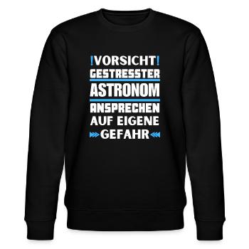 Don't talk to stressed astronomer! - Stanley/Stella CHANGER Unisex Organic Sweatshirt - black - Front - Nik (191cm) & Marisol (170cm)
