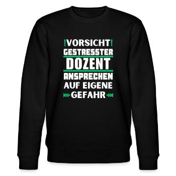 Don't talk to a stressed lecturer! - Stanley/Stella CHANGER Unisex Organic Sweatshirt - black - Front - Nik (191cm) & Marisol (170cm)