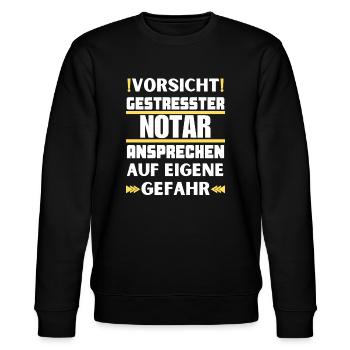 Gestresster Notar nicht ansprechen! - Stanley/Stella Unisex Bio-Sweatshirt CHANGER  - Schwarz - Vorne - Nik (191cm) & Marisol (170cm)