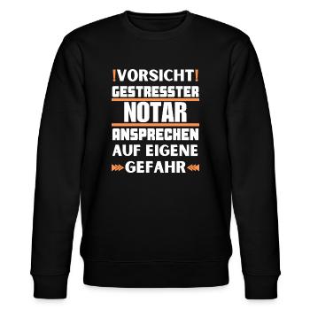 Don't talk to a stressed notary! - Stanley/Stella CHANGER Unisex Organic Sweatshirt - black - Front - Nik (191cm) & Marisol (170cm)