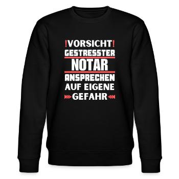 Don't talk to a stressed notary! - Stanley/Stella CHANGER Unisex Organic Sweatshirt - black - Front - Nik (191cm) & Marisol (170cm)