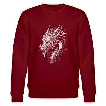 Fantasy Drache - Stanley/Stella Unisex Bio-Sweatshirt CHANGER  - Burgunderrot - Vorne - Nik (191cm) & Marisol (170cm)