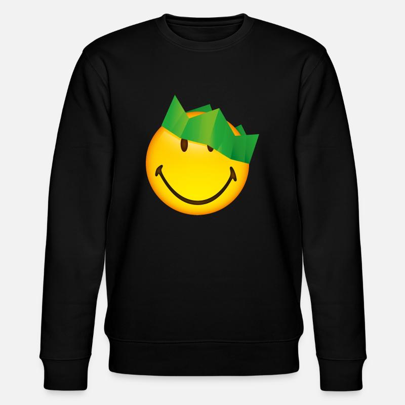 Smiley Green Crown - Ekologiczna bluza unisex Stanley/Stella CHANGER  - czarny