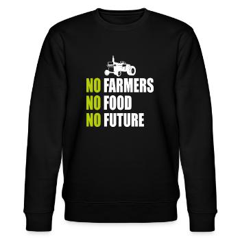 Farmer Farmers Demo No Farmers No Food No Future - Stanley/Stella CHANGER Unisex Organic Sweatshirt - black - Front - Nik (191cm) & Marisol (170cm)