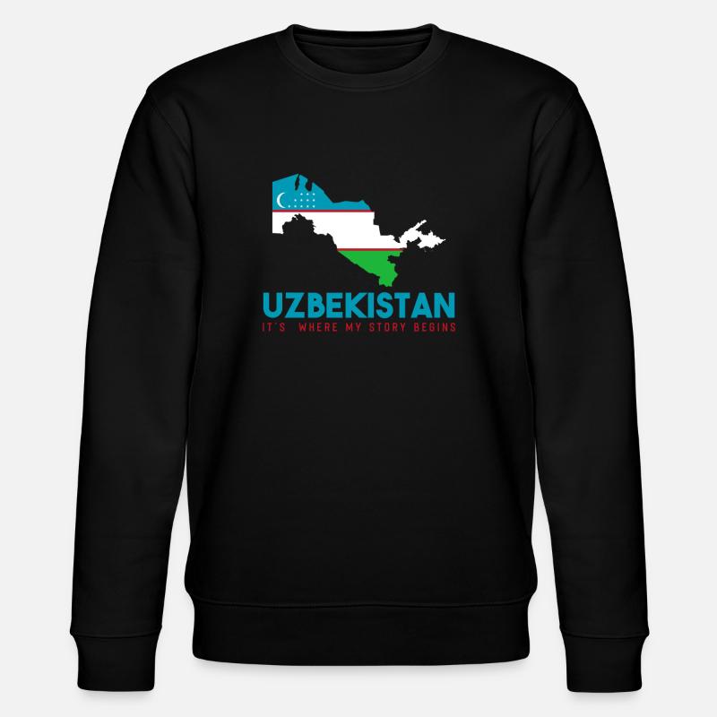 Usbekistan - Stanley/Stella Unisex Bio-Sweatshirt CHANGER  - Schwarz
