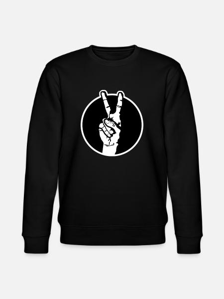 Peace Hand Sign - Stanley/Stella CHANGER Unisex Organic Sweatshirt - black
