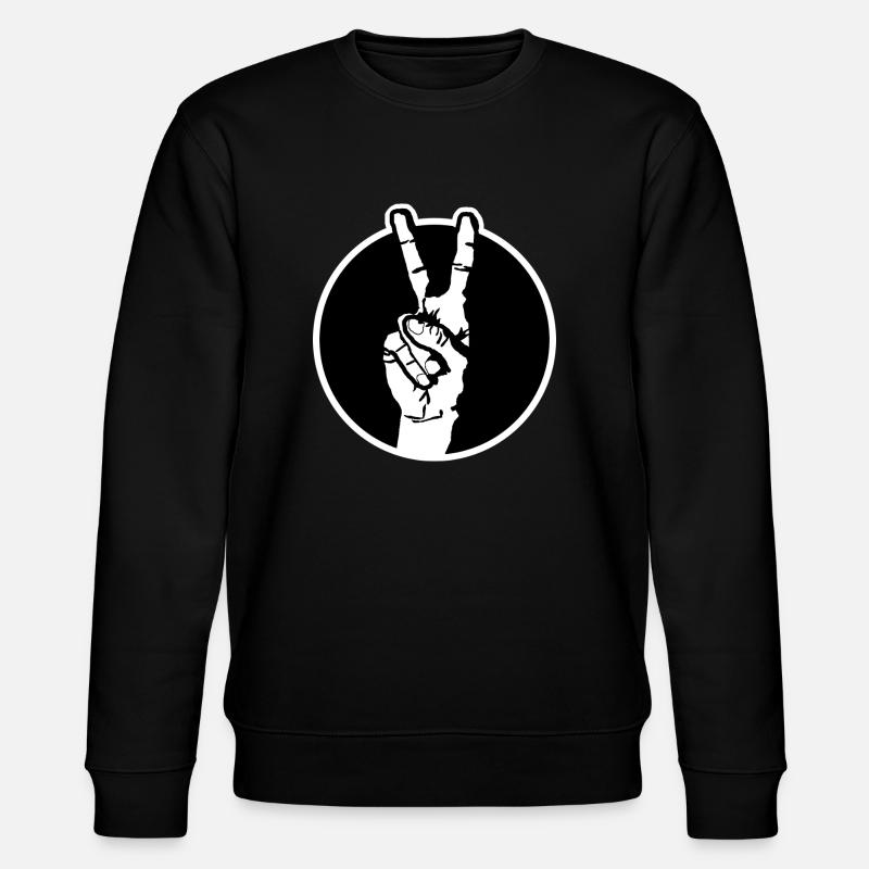 Peace Hand Zeichen - Stanley/Stella Unisex Bio-Sweatshirt CHANGER  - Schwarz
