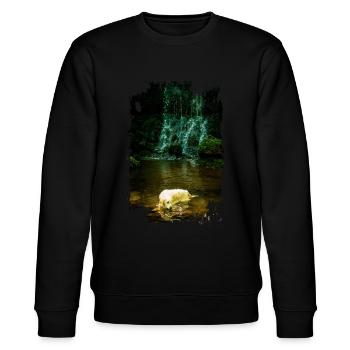 Golden Retriever with waterfall - Stanley/Stella CHANGER Unisex Organic Sweatshirt - black - Front - Nik (191cm) & Marisol (170cm)