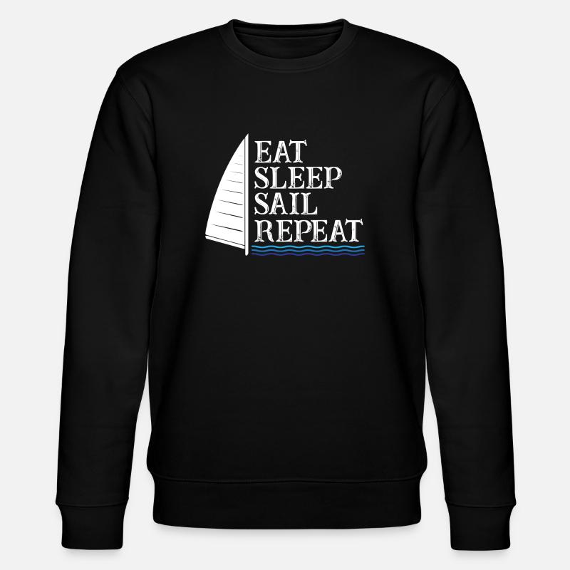 Eat Sleep Sail Repeat - Stanley/Stella CHANGER Unisex Organic Sweatshirt - black