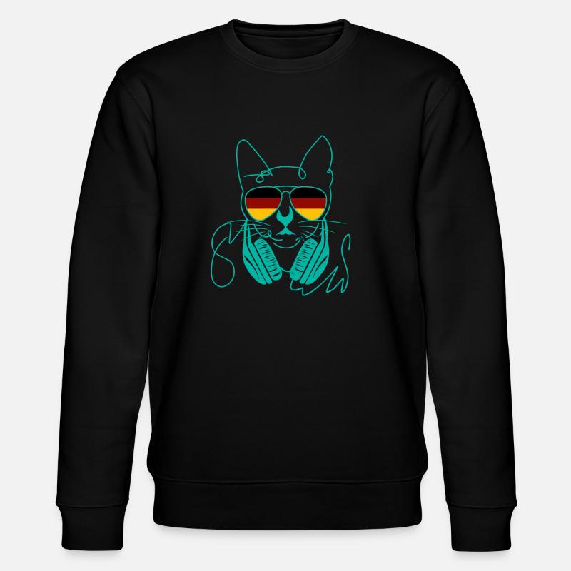 Coole Katze - Stanley/Stella Unisex Bio-Sweatshirt CHANGER  - Schwarz