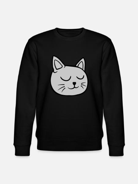 Closed eyes cat sleeping - Stanley/Stella CHANGER Unisex Organic Sweatshirt - black