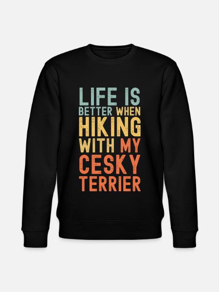 Cesky-Terrier Hiking dog retro - Stanley/Stella CHANGER Unisex Organic Sweatshirt - black