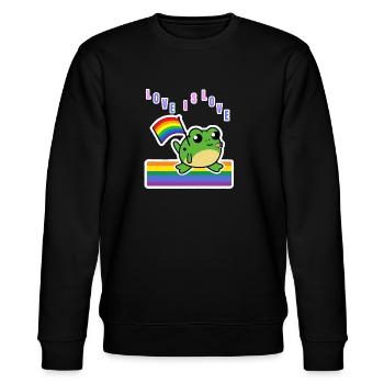 Rainbow Frog - Love is Love - Stanley/Stella CHANGER Unisex Organic Sweatshirt - black - Front - Nik (191cm) & Marisol (170cm)
