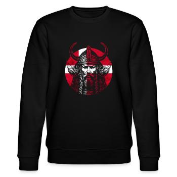 Dänischer Wikinger Krieger - Stanley/Stella Unisex Bio-Sweatshirt CHANGER  - Schwarz - Vorne - Nik (191cm) & Marisol (170cm)