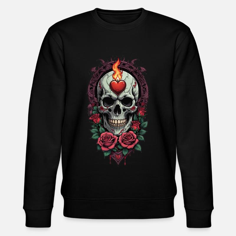 Skull in Love - Stanley/Stella Unisex Bio-Sweatshirt CHANGER - Schwarz
