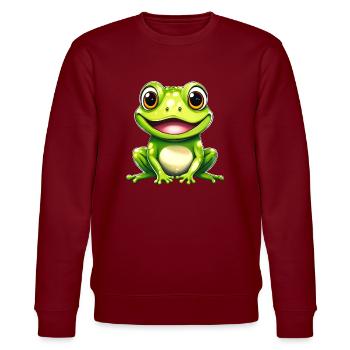Frog Green Frog Frog - Stanley/Stella CHANGER Unisex Organic Sweatshirt - burgundy - Front - Nik (191cm) & Marisol (170cm)