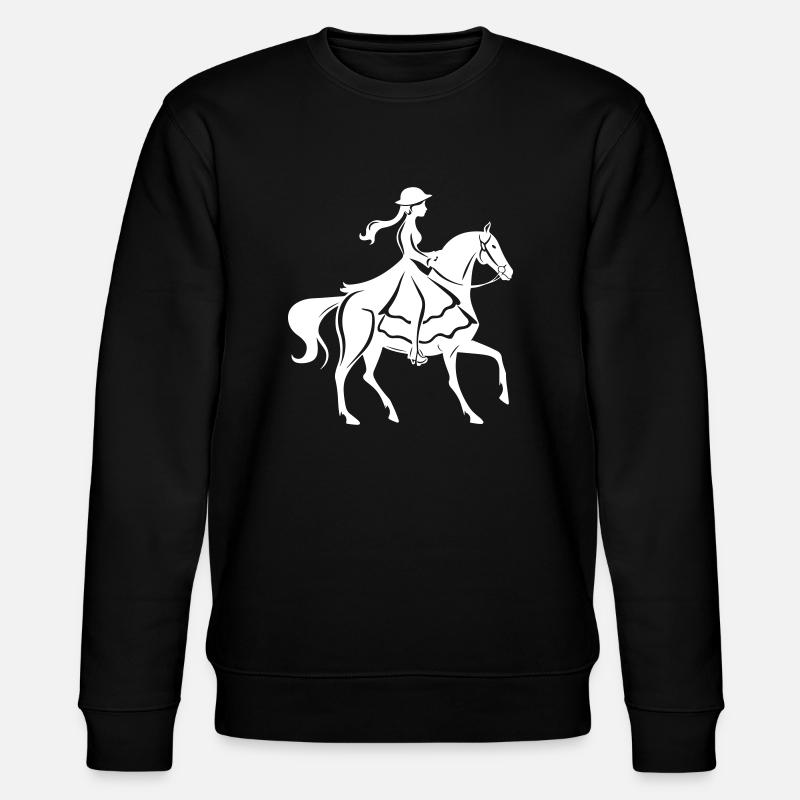 Pferdereiten Reiterin - Stanley/Stella Unisex Bio-Sweatshirt CHANGER  - Schwarz