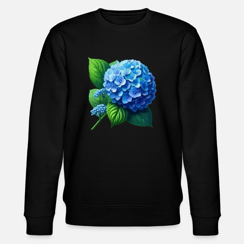 Hydrangea blue - Stanley/Stella CHANGER Unisex Organic Sweatshirt - black