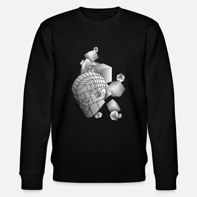 Robot avec cube gris clair - Sweat bio CHANGER Stanley/Stella Unisexe - noir