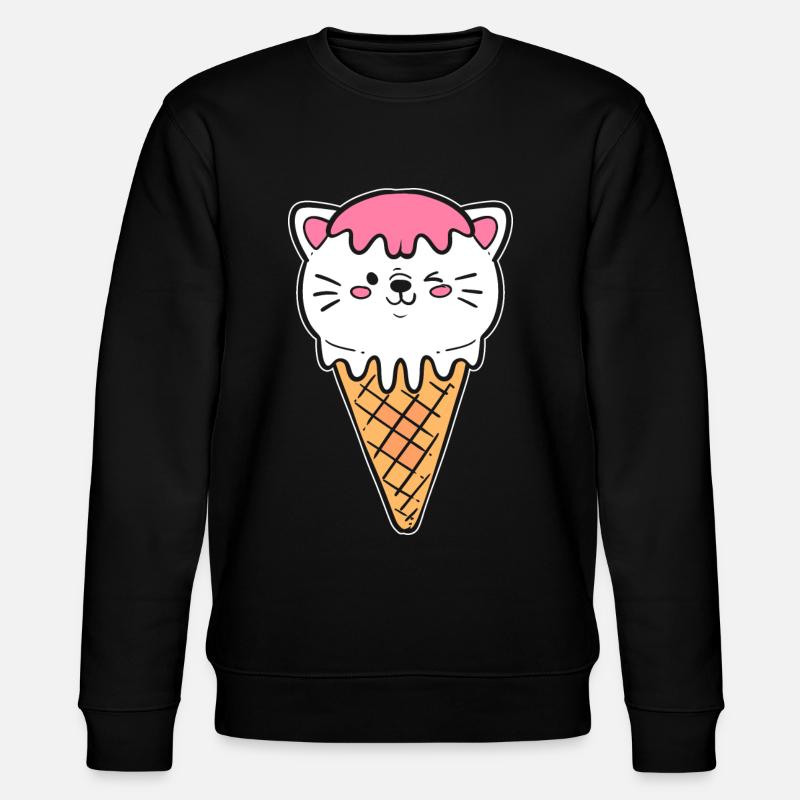 Eiscreme Katze Eiscreme -Kassierer - Stanley/Stella Unisex Bio-Sweatshirt CHANGER  - Schwarz