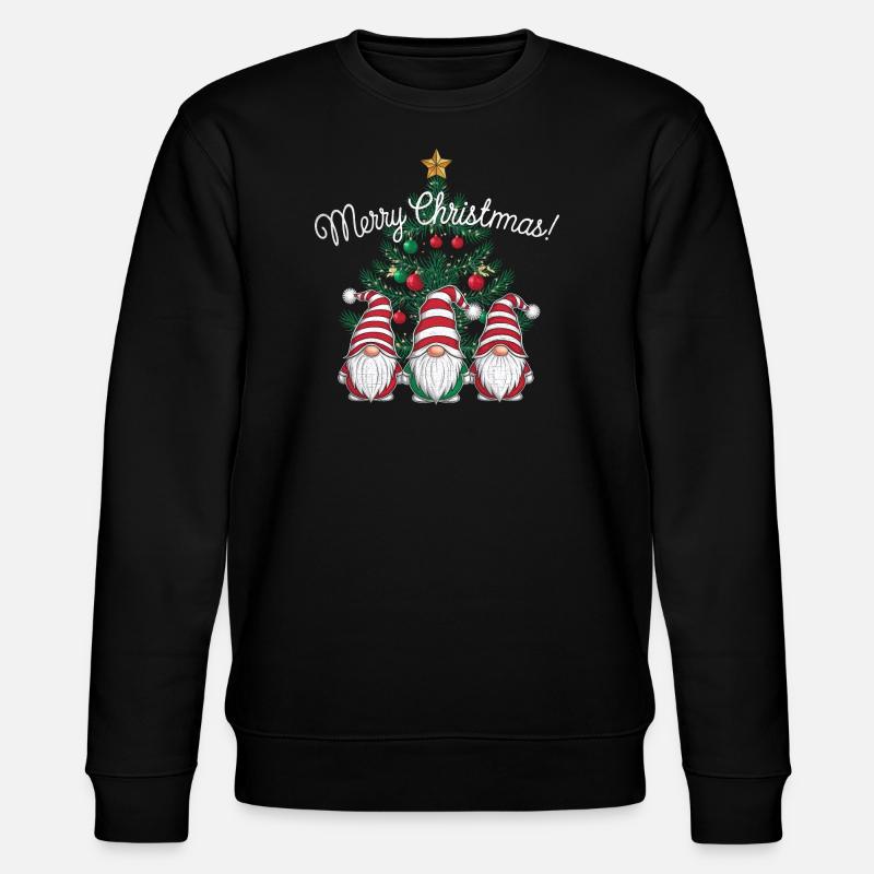 Gnom Weihnachtspullover Gnome Weihnachten - Stanley/Stella Unisex Bio-Sweatshirt CHANGER - Schwarz